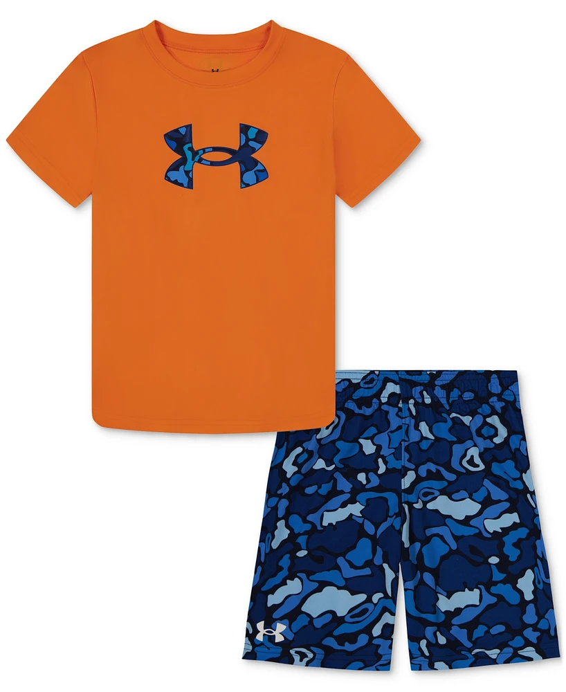 Under Armour Toddler & Little Boys Logo T-Shirt Printed Shorts, 2 Piece Set