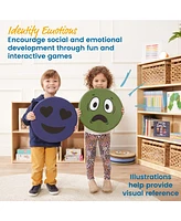 ECR4Kids SoftZone Emotion Pads with Mirror, Trilingual, Earthtone, 8-Piece