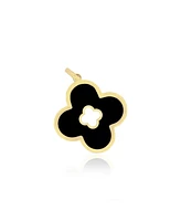 The Lovery Onyx Clover Cut Out Charm 14K Gold