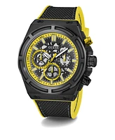 Guess Men's Multi-Function Black Nylon, Silicone Watch, 47mm