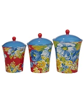 Certified International Blossom Set of 3 Canisters