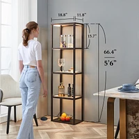 Fenlo Fantasy Plus - Glass Display Shelf Floor Lamp with Fully Dimmable Led, Remote Control