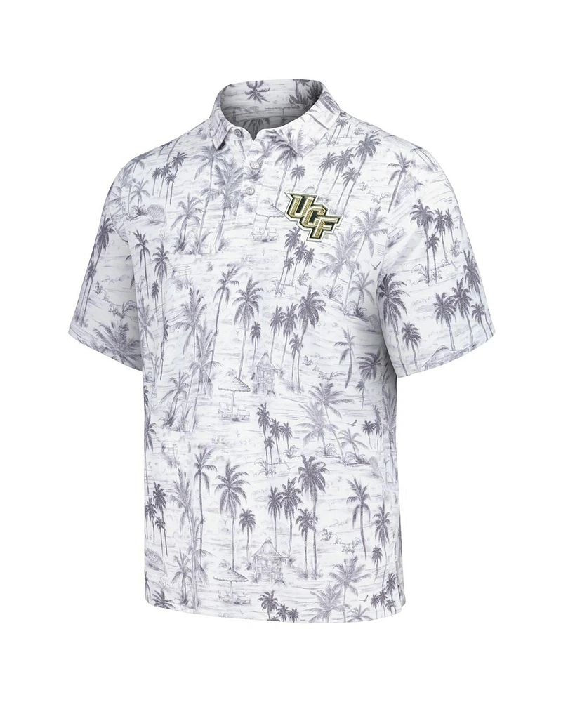 Men's Tommy Bahama Gray Ucf Knights Sport Cabana Shores IslandZone Tri-Blend Polo