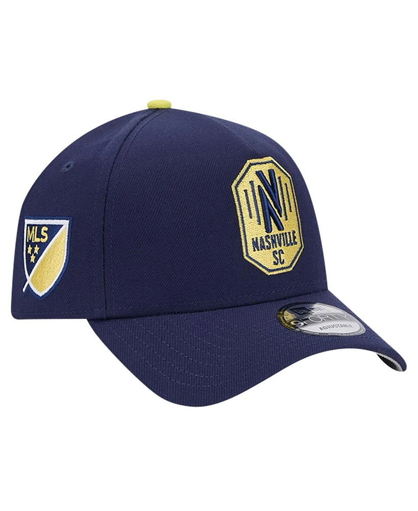 Men's New Era Navy Nashville Sc 2024 Kick Off Collection 9FORTY A-Frame Adjustable Hat