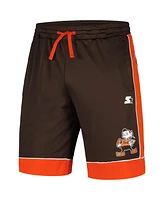 Men's Starter Brown, Orange Distressed Cleveland Browns Vintage-Like Fan Favorite Shorts