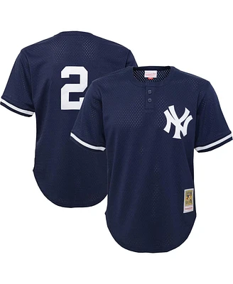 Little Boys and Girls Mitchell & Ness Derek Jeter Navy Distressed New York Yankees Cooperstown Collection Mesh Batting Practice Jersey