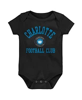 Baby Boys and Girls Blue, Black, Gray Charlotte Fc 3-Pack Bodysuit Set