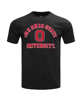 Men's Pro Standard Black Distressed Ohio State Buckeyes Classic Stacked Logo T-shirt