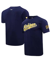 Men's Pro Standard Navy Michigan Wolverines Script Tail T-shirt