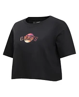 Women's Pro Standard Black San Francisco Giants Painted Sky Boxy Cropped T-shirt