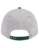 Men's New Era Heather Gray, Hunter Green Milwaukee Bucks Active Digi-Tech Two-Tone 9FORTY Adjustable Hat