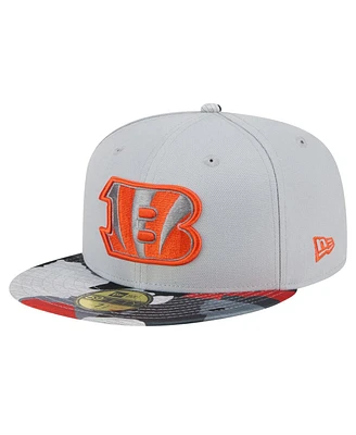 Men's New Era Gray Cincinnati Bengals Active Camo 59FIFTY Fitted Hat