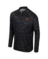 Men's Colosseum Black Texas Longhorns Carson Raglan Quarter-Zip Jacket