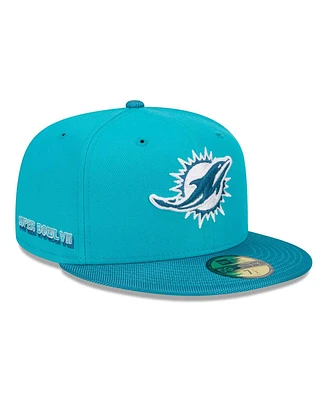 Men's New Era Aqua Miami Dolphins Active Ballistic 59FIFTY Fitted Hat