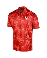 Men's Colosseum Scarlet Nebraska Huskers Big and Tall Palms Polo Shirt