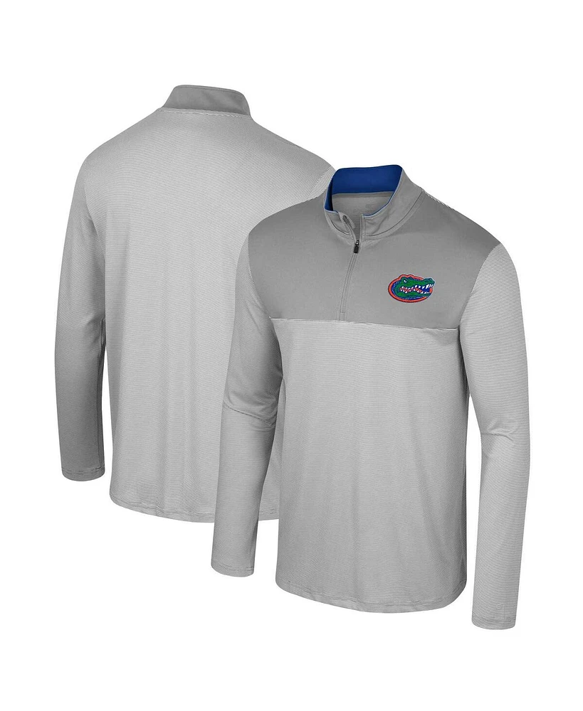 Men's Colosseum Gray Florida Gators Tuck Quarter-Zip Top