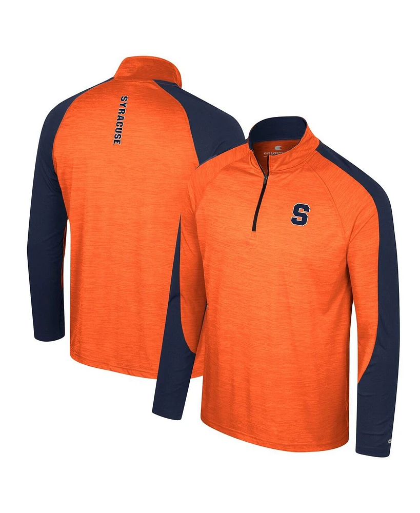 Men's Colosseum Orange Syracuse Langmore Raglan Quarter-Zip Top