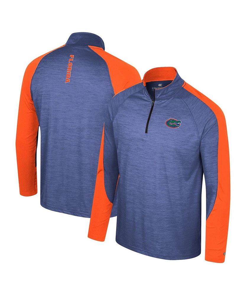 Men's Colosseum Royal Florida Gators Langmore Raglan Quarter-Zip Top