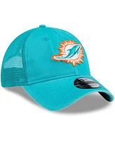 Men's New Era Aqua Distressed Miami Dolphins Game Day 9TWENTY Adjustable Trucker Hat