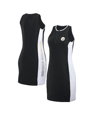 Women's Wear by Erin Andrews Black Pittsburgh Steelers Bodyframing Tank Dress