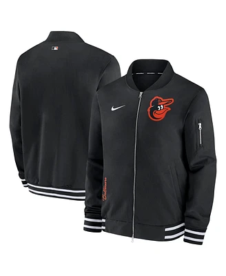 Men's Nike Black Baltimore Orioles Authentic Collection Full-Zip Bomber Jacket