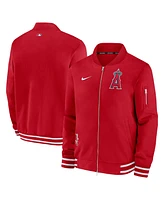 Men's Nike Red Los Angeles Angels Authentic Collection Full-Zip Bomber Jacket