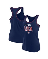 Women's Fanatics Navy Team Usa Center Bold Tank Top