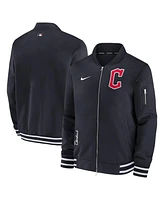 Men's Nike Navy Cleveland Guardians Authentic Collection Full-Zip Bomber Jacket