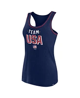 Women's Fanatics Navy Team Usa Center Bold Tank Top