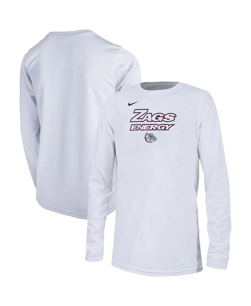 Big Boys Nike White Gonzaga Bulldogs 2024 On-Court Bench Energy T-shirt