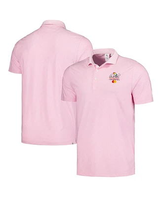 Men's Puma Pink Arnold Palmer Invitational Jacquard Stripe Mattr Polo Shirt