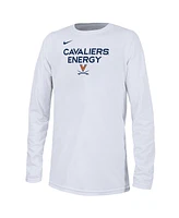 Big Boys Nike White Virginia Cavaliers 2024 On-Court Bench Energy T-shirt