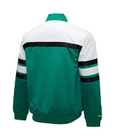 Men's Mitchell & Ness Kelly Green, White Boston Celtics Big and Tall Heavyweight Full-Snap Satin Jacket