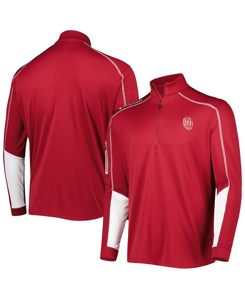 Men's Columbia Crimson Oklahoma Sooners Shotgun 2.0 Omni-Wick Quarter-Zip Jacket