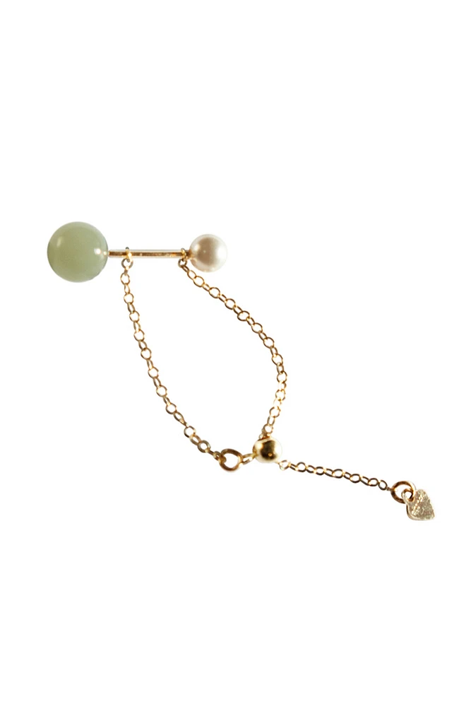 seree Taylor — Jade and pearl adjustable ring