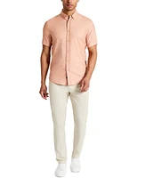 Kenneth Cole Men's Slim Fit Short Sleeve Button-Down Sport Shirt
