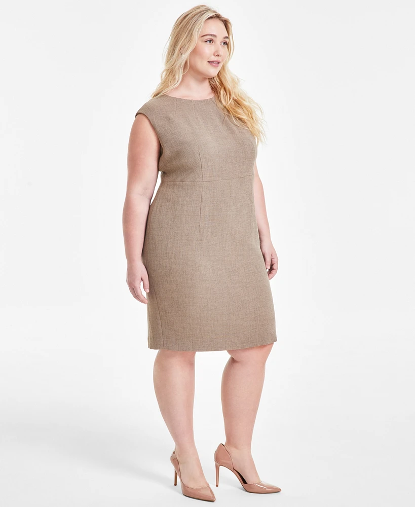 Kasper Plus Cap-Sleeve Shell Dress