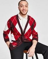 Club Room Men's Regular-Fit Argyle Cardigan, Created for Macy's