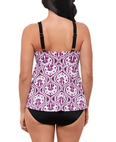 Swim Solutions Women's Printed Tiered Fauxkini One-Piece Swimsuit, Created for Macy's