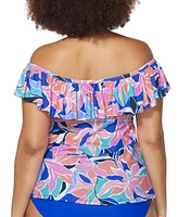 Raisins Curve Tortuga Off-The-Shoulder Tankini Top