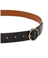 Cole Haan Women's Two-In-One Center Bar Reversible Genuine Leather Belt