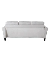 Lifestyle Solutions 80.3" W Microfiber Wilshire Sofa with Rolled Arms