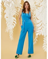 Donna Morgan Women's Square-Neck Belted Jumpsuit