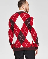 Club Room Men's Regular-Fit Argyle Cardigan, Created for Macy's