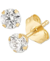 Cubic Zirconia Round Stud Earrings Set 14k White Gold (3/8-1-3/4 ct. t.w.)