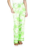 Michael Kors Petite Palm-Print Lush Pull-On Pants