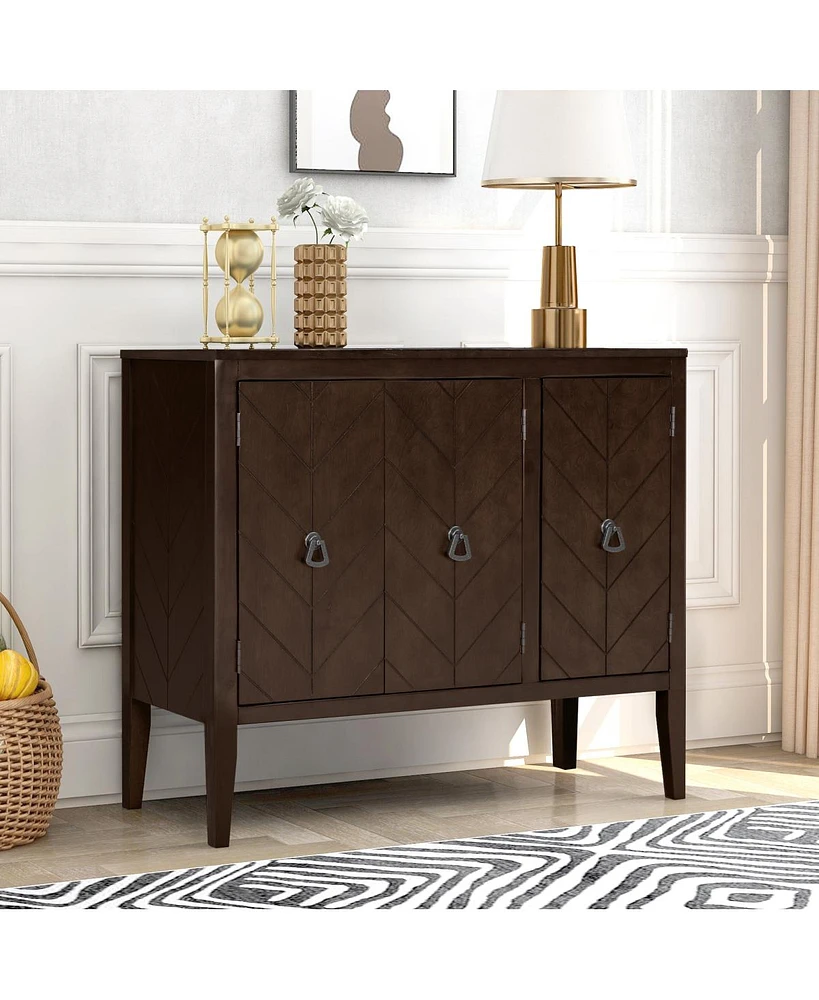 Simplie Fun Accent Storage Cabinet Wooden Cabinet With Adjustable Shelf,, Entryway, Living Room, Bedroom