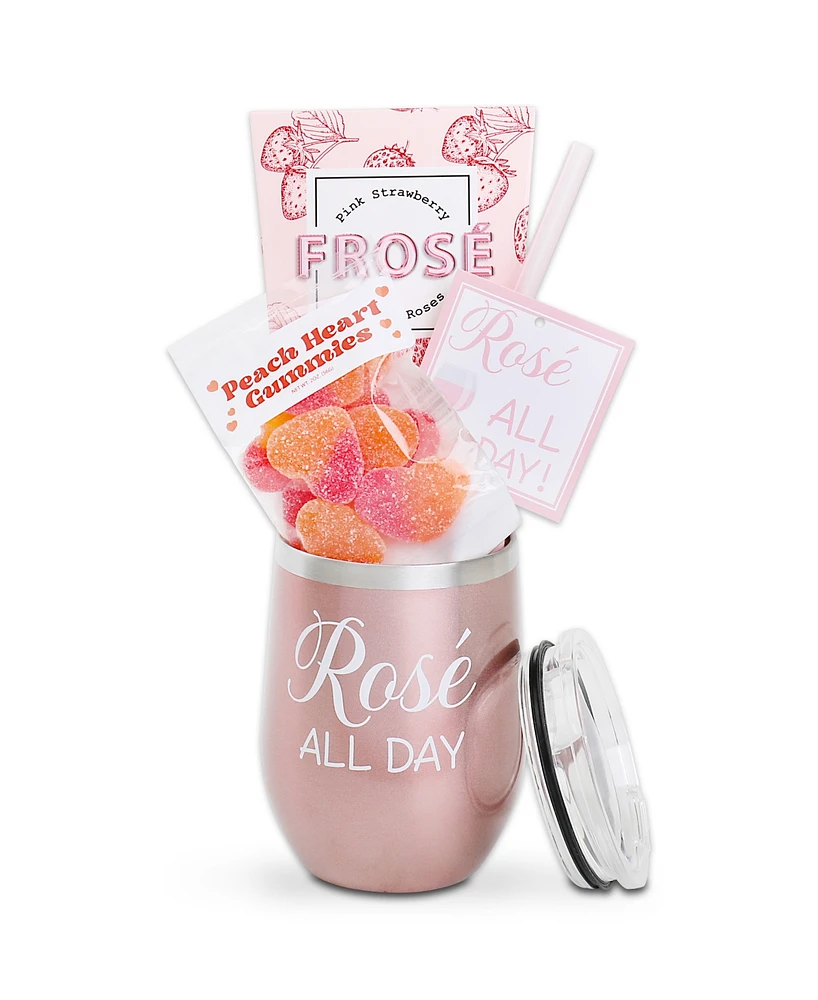 Alder Creek Gift Baskets Rose All Day Tumbler Gift, 3 Piece