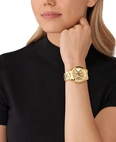 Michael Kors Women's Slim Runway Three-Hand Gold-Tone Stainless Steel Watch 42mm