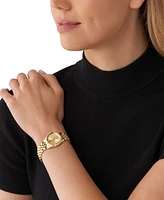 Michael Kors Women's Lexington Three-Hand Gold-Tone Stainless Steel Watch 26mm